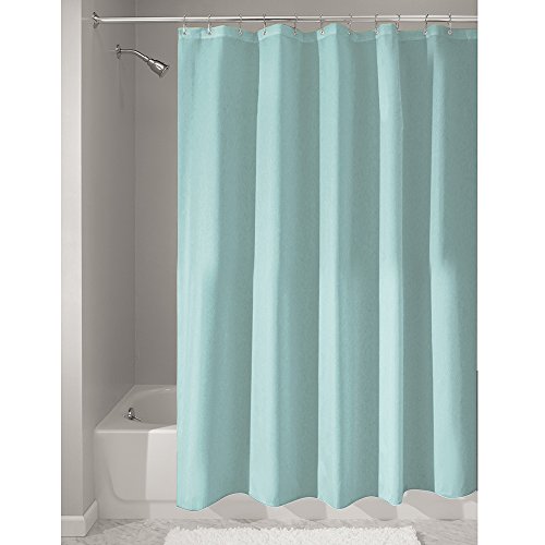 iDesign Cortinas de baño de tela, cortina impermeable de poliéster con tamaño de 180,0 cm x 200,0 cm, cortina de ducha lavable con borde reforzado, azul turquesa