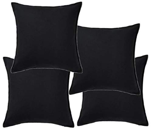 IKEA GURLI 802.811.38 - Juego de 4 fundas de cojín (50 x 50 cm), color negro