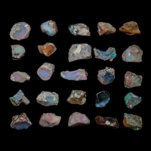 InfinityGemsArt 100 quilates cristales primas naturales de etiopía ópalo de fuego de las piedras preciosas primas para la fabricación de la joyería de los cristales curativos octubre piedra del ópalo
