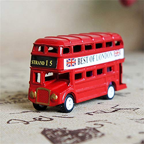 IOMLOP esculturaDiseño Vintage, Modelo de autobús de Europa británica, Miniatura, Rojo, Verde, sacapuntas, Londres, Metal, Retro, decoración del hogar, Antiguo, Rojo