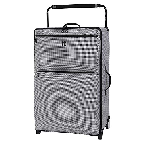 it luggage World'S Lightest Urbane 2 Wheel Super Lightweight Suitcase Large Maleta, 83 cm, 102 Liters, Gris (Black/White Two Tone)