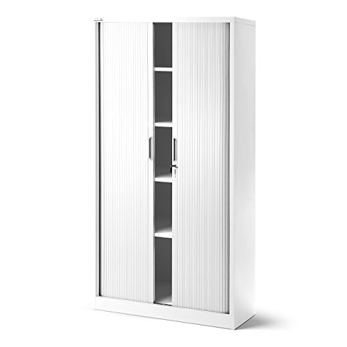 Jan Nowak T001 – Armario con puerta de persiana, armario universal para archivadores, para despacho, armario persiana transversal con puertas correderas