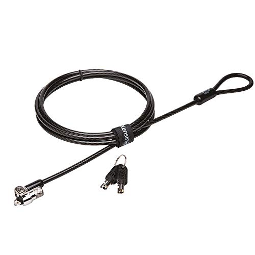 Kensington K65020EU - Candado Microsaver 2.0 con Llave para Portátil con Cable Hecho de Acero y Carbono, Cabezal Resistente de 10 mm y Tecnología de Barra T en la Cerradura, 1.8 m de Longitud