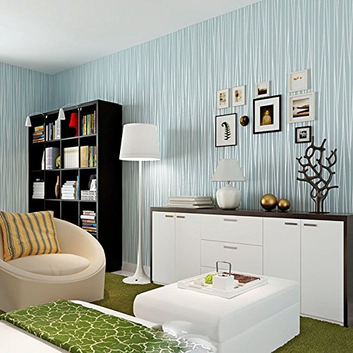 ketian moderno moda nieve de curva de rayas papel pintado liso clásico papel de pared para salón o dormitorio rollo de papel pintado para la pared azul claro 0.53mx10m=5.3m2