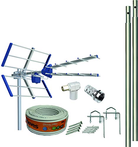 Kit Antena TV Compact 5G + Rollo 20M TELEVES + 2X MASTIL 1,5M + Garras + Tornillos + Conectores F Y TV. Kit Antena TV Compact 5G + Rollo 20M TELEVES + 2X MASTIL 1,5M + Garras + Tornillos + Conectores F Y TV.