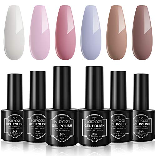 Kit De Esmalte De Uñas En Gel De 6 Colores De Gran Capacidad De 8ML,Juego De Iniciación De Esmalte De Gel De Lámpara de Curado LED Para Uso Doméstico Clásico O Salones De Uñas