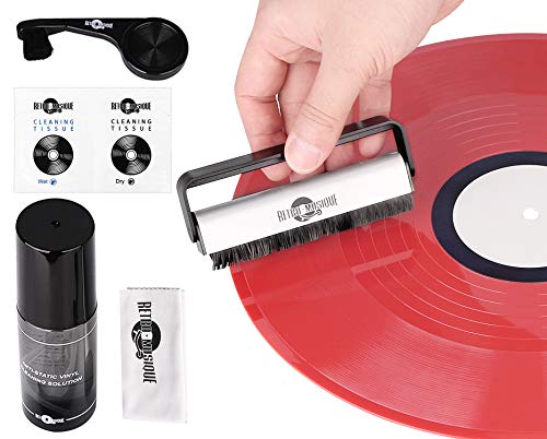 Kit de Limpieza de Discos para Discos de Vinilo con 2 Cepillos, Solución de Limpieza, Tela y Paños de Limpieza para Proteger y Restaurar la Colección de Discos LP Kit de Limpieza de Discos para Discos de Vinilo con 2 Cepillos, Solución de Limpieza, Tela y Paños de Limpieza para Proteger y Restaurar la Colección de Discos LP