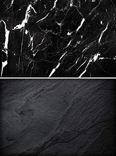 KonPon 83 x 55 cm, doble cara, fondo de mármol, textura negra, patrón de concreto, telón de fondo para alimentos, sin costuras, impermeable, para fotos, estudio, MZ-1064 KonPon 83 x 55 cm, doble cara, fondo de mármol, textura negra, patrón de concreto, telón de fondo para alimentos, sin costuras, impermeable, para fotos, estudio, MZ-1064