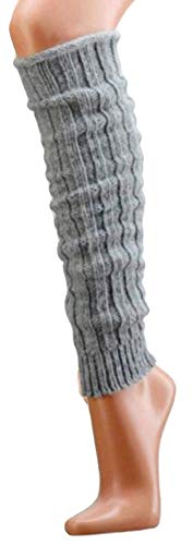 krautwear® - Calentadores para mujer (1, 2 o 4 pares, lana de alpaca, 40 cm, 80 unidades), color negro, blanco, gris y beige plata Talla única