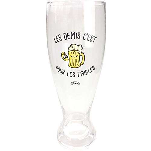 La Chaise Longue – Vaso de cerveza XXL «Les media C'est pour les débles» – Altura: 29 cm y diámetro: 9,5 cm.