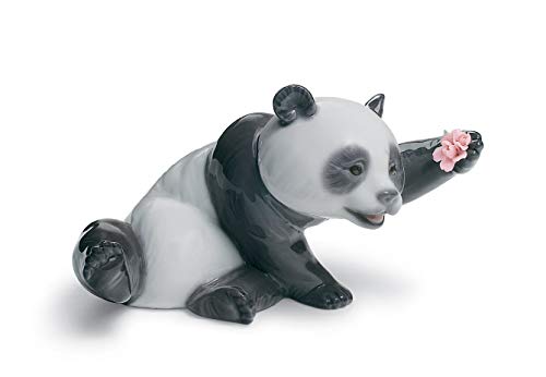 LLADRÓ Figura Oso Panda Jovial. Figura Panda de Porcelana.