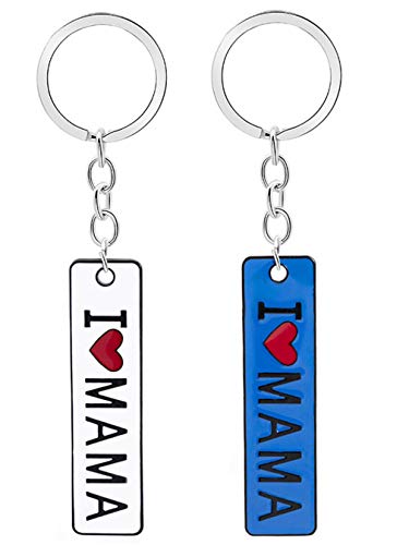 Llavero de madre Ideal para regalo de mamá Frente blanco Atrás Azul Moda creativa Llavero de acero inoxidable Llavero de madre Ideal para regalo de mamá Frente blanco Atrás Azul Moda creativa Llavero de acero inoxidable