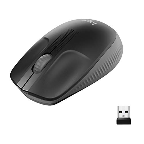 Logitech Ratón Inalámbrico M190, Diseño Curvo Ambidiestro, Batería 18 Meses con Modo Ahorro, Receptor USB, Cursor y Desplazamiento Preciso, Rueda de Desplazamiento Amplio, Negro