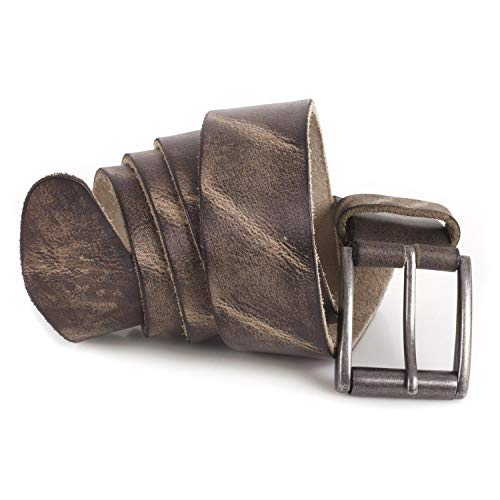 Lois - cinturón para de piel hombre. hebilla metálica. logo troquelado. flexible clásico. ancho 40 mm. 49023, Color Marron