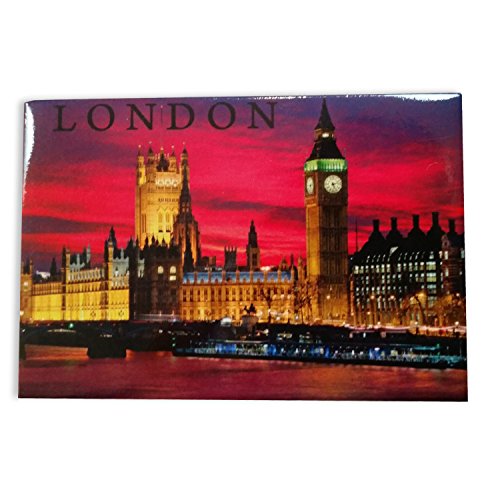 Londres por Noche Imán de Nevera - Big Ben / Casas del Parlamento / Westminster / Recuerdo Británico de Inglaterra Reino Unido