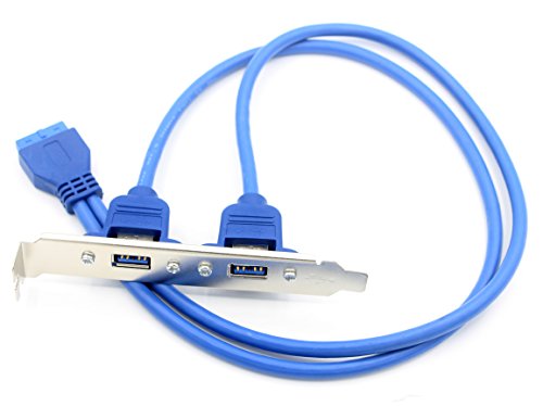 LoongGate Cable de Soporte PCI USB 3.0 de Doble Puerto con Cabezal de 20 Pines Integrado - hasta 5Gbps para Máxima Velocidad de Transferencia