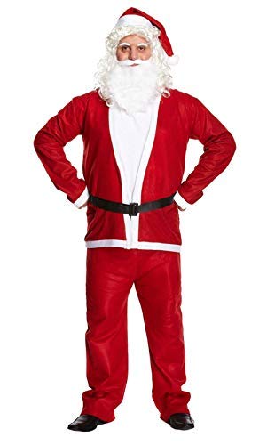 Lujo Adulto Papá Noel Navidad Disfraz, rojo, XXL