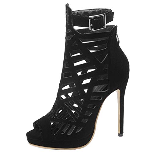 Lydee Mujer Moda Peep Toe Gladiator Sandalias Tacones de Aguja Bootie Zapatos de Verano Plataforma Noche Footwear Black Tamaño 47 Lydee Mujer Moda Peep Toe Gladiator Sandalias Tacones de Aguja Bootie Zapatos de Verano Plataforma Noche Footwear Black Tamaño 47