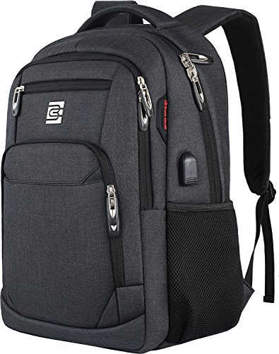 marcello Mochilas Escolares Bolso de Escuela Adolescente Mochila Hombre Mochila Mujer,Mochila antirrobo Impermeable,Mochila para portátil Multiusos Daypacks con Puerto de Carga USB (15,6" Negro)