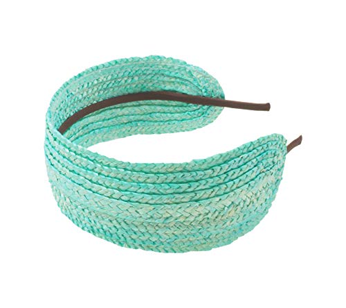 Masario Tocado Diadema de Paja Trenzada Modelo Anne. 5 cm de ancho y 34 cm de largo. 1 ud. (Verde Agua, 5 cm de ancho y 34 cm de largo aprox.) Masario Tocado Diadema de Paja Trenzada Modelo Anne. 5 cm de ancho y 34 cm de largo. 1 ud. (Verde Agua, 5 cm de ancho y 34 cm de largo aprox.)
