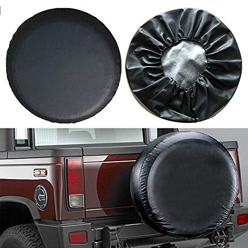 MASO Cubierta de rueda de repuesto de cuero para neumáticos de coche, protector solar impermeable de 14 pulgadas (diámetro: 66-68 cm)