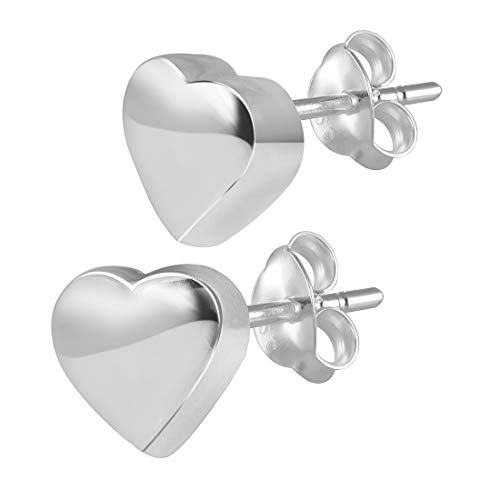 Materia – #SO-227 925 pendientes de plata con forma de corazón - Pendientes pequeños para niños con joyero Materia – #SO-227 925 pendientes de plata con forma de corazón - Pendientes pequeños para niños con joyero