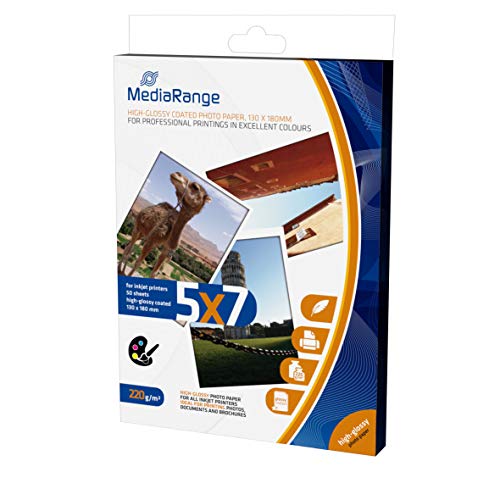 MediaRange Papel fotográfico 13x18cm blanco MRINK114 50Bl 220gr alto brillo