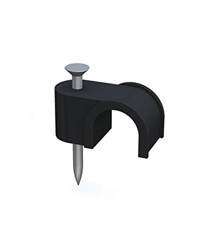 Mercagas - Grapilla con clavo de acero negra para cable manguera 2x0.75 (caja 100 uds) mercatools