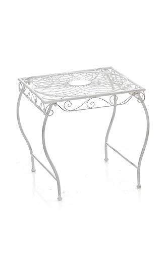 Mesa de Jardín Zarina | Mesa de Exterior en Hierro Forjado I Mesa Cuadrada de Terraza Estilo Rústico I Color:, Color:Blanco Envejecido Mesa de Jardín Zarina | Mesa de Exterior en Hierro Forjado I Mesa Cuadrada de Terraza Estilo Rústico I Color:, Color:Blanco Envejecido