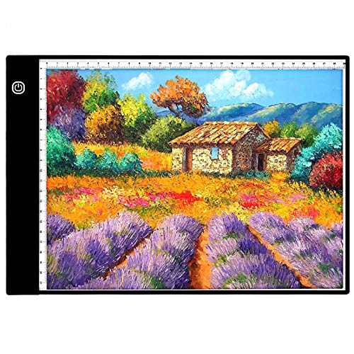 Mesa de luz, Tableta de LED para calcar para diseño, dibujo y manualidades con 3 brillos ajustables de HomdMarket Mesa de luz, Tableta de LED para calcar para diseño, dibujo y manualidades con 3 brillos ajustables de HomdMarket