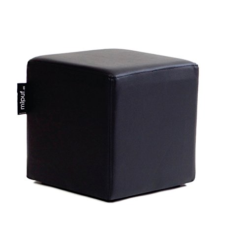 MiPuf - Puff Cube Original Tamaño 40x40x40 - Polipiel - Color Negro