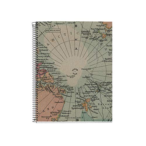 Miquelrius Cuaderno Libreta Notebook 100% Reciclado - 1 franja de color, A5, 80 Hojas cuadriculadas 5mm, Papel 80 g, 2 Taladros, Cubierta de Cartón Reciclado, Diseño Ecomaps