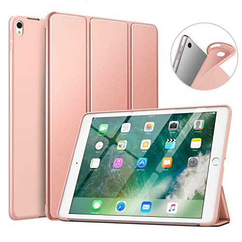 MoKo Funda Compatible con New iPad Air (3rd Generation) 10.5" 2019/iPad Pro 10.5 2017, Superior Delgada Protectora Case con Tapa Trasera Esmerilada Translúcida - Oro Rosa