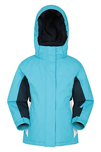 Mountain Warehouse Chaqueta de esquí Honey para niños - Chaqueta Impermeable a la Nieve para niños, puños Ajustables, Abrigo de Invierno con Forro de Felpa Interior Azul Brillante 2-3 Años