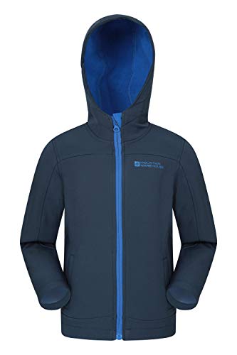 Mountain Warehouse Exodus Chaqueta de Softshell para niños - Transpirable, Impermeable, Sudadera con Capucha con Forro Polar, Resistente al Viento - para Viajar, Escuela Azul Marino 7-8 Años Mountain Warehouse Exodus Chaqueta de Softshell para niños - Transpirable, Impermeable, Sudadera con Capucha con Forro Polar, Resistente al Viento - para Viajar, Escuela Azul Marino 7-8 Años