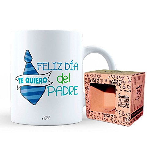 Mr Cool Taza 33 cl en Caja Regalo con Mensaje Feliz Día del Padre te Quiero, Cerámica, Multicolor, 15x10x5 cm Mr Cool Taza 33 cl en Caja Regalo con Mensaje Feliz Día del Padre te Quiero, Cerámica, Multicolor, 15x10x5 cm