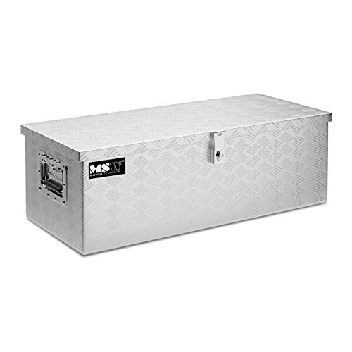 MSW Caja De Herramientas De Aluminio Cofre Estriado MSW-ATB-765 (Grosor del material: 1,3 mm, 76,5 x 33,5 x 24 cm, Volumen de 48 Litros)