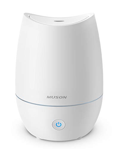 Muson Difusor ultrasónico de aceites esenciales Humidificador 3 en 1 con difusor y luces de humor de 7 colores, apagado automático, fácil de limpiar, blanco, capacidad de 350 ml Muson Difusor ultrasónico de aceites esenciales Humidificador 3 en 1 con difusor y luces de humor de 7 colores, apagado automático, fácil de limpiar, blanco, capacidad de 350 ml