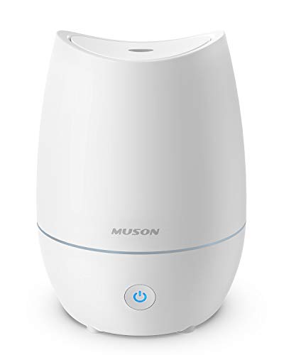 Muson Difusor ultrasónico de aceites esenciales Humidificador 3 en 1 con difusor y luces de humor de 7 colores, apagado automático, fácil de limpiar, blanco, capacidad de 350 ml