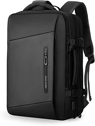 Muzee MARK RYDEN 25L-40L Mochila para portátil Hombres, Mochila de negocios de 17.3 pulgadas, bolsa para computadora portátil con puerto de carga USB, mochila impermeable a prueba de robos