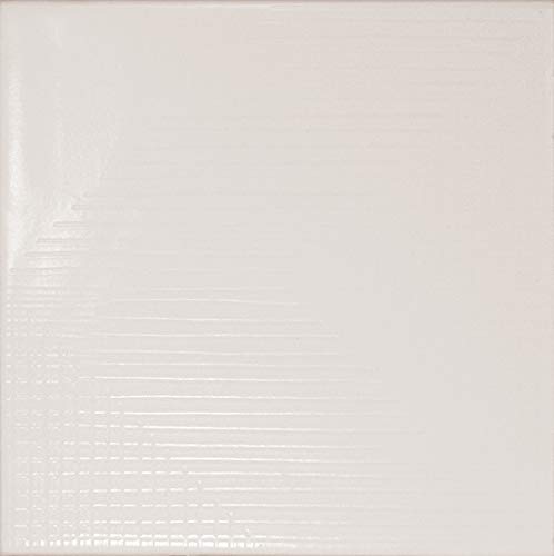 Nais - Baldosas cerámicas para paredes de interior - Colección Fragments - Color White Matt (13.2x13.2 cm) - Caja de 1 m2 (57 piezas)