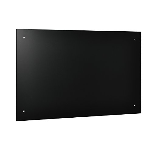 [Neu.Haus] Panel de Cristal para Pared Cocina protección contra Salpicaduras 70x50cm Negro Material de Montaje Incluido