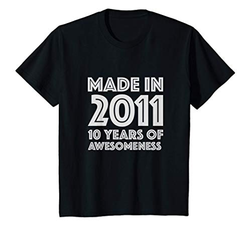 Niños Camisa de 10º Cumpleaños Niño Niña Edad 10 años Regalo 2011 Camiseta Niños Camisa de 10º Cumpleaños Niño Niña Edad 10 años Regalo 2011 Camiseta
