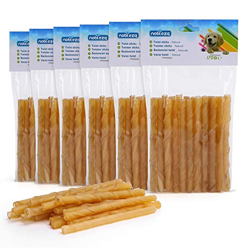 Nobleza - Palos para Perros 100% Natural, 125mm x 10mm (120 Unidades), Palitos Piel Perro Snack, bajo Contenido graso, Alta en proteína, no se Usan aditivos o conservantes Artificiales Nobleza - Palos para Perros 100% Natural, 125mm x 10mm (120 Unidades), Palitos Piel Perro Snack, bajo Contenido graso, Alta en proteína, no se Usan aditivos o conservantes Artificiales