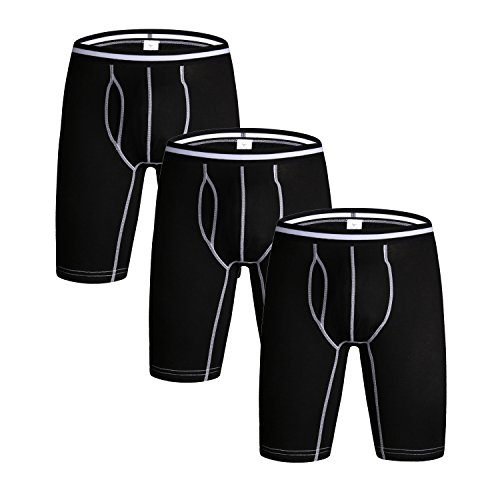 Nuofengkudu Hombre Pack de 3 Bóxers Largo Briefs Calzoncillos Ajustados Bulge Braguitas Deportivo Running Elastico Suave Algodon Boxershorts Gifts Negro Talla XL Cintura 83CM-94CM Nuofengkudu Hombre Pack de 3 Bóxers Largo Briefs Calzoncillos Ajustados Bulge Braguitas Deportivo Running Elastico Suave Algodon Boxershorts Gifts Negro Talla XL Cintura 83CM-94CM