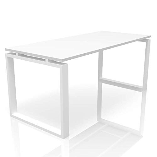 OFICIT Mesa de Oficina Blanca Fabricada en España. Disponible en Varios tamaños y Colores de Pata. (Pata Blanca, 160X80)