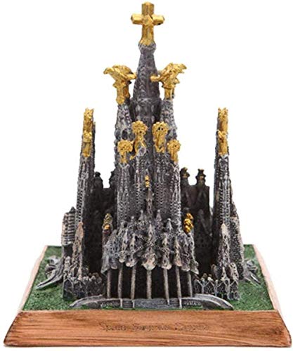 OFJM Decorativas Estatuas Decoración Interior hitos arquitectónicos Recuerdos turísticos caseros recogidos en el Modelo de decoración de la Sagrada Familia en España (13x11.3x13.3cm)