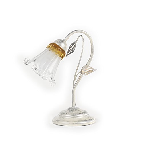 Onli 4998/L Lámpara de mesa, blanco/plata/oro, metal; cristal