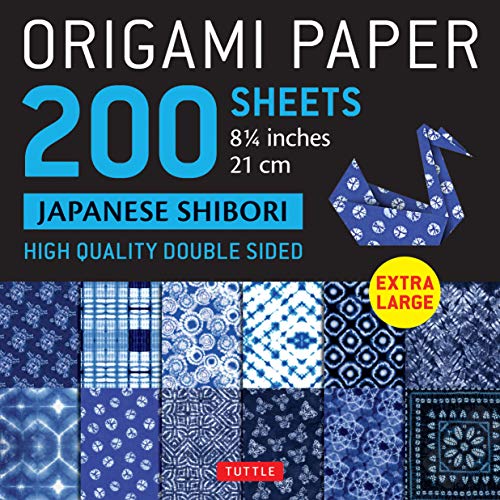 Origami Paper 200 sheets Japanese Shibori 8 1/4" (21 cm): Extra Large Tuttle Origami Paper: High Quality, Double-Sided Sheets (12 Designs & Instructions for 6 Projects Included)