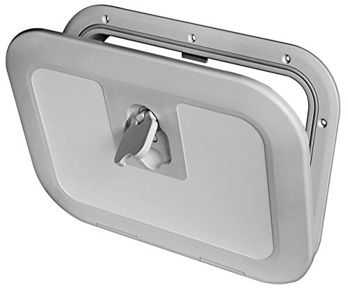 Osculati Escotilla de inspección de plástico – 380 mm x 280 mm – disponible en los colores crema, negro o gris – Color: gris RAL 7042